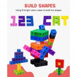 Math Cubes Manipulatives with Activity Cards - Number Counting Blocks Toys Snap Linking Cube Math Counters for Kids Kindergar...