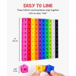 Math Cubes Manipulatives with Activity Cards - Number Counting Blocks Toys Snap Linking Cube Math Counters for Kids Kindergar...