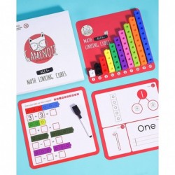 Math Cubes Manipulatives with Activity Cards - Number Counting Blocks Toys Snap Linking Cube Math Counters for Kids Kindergar...