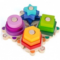 Wooden Blocks for Toddlers 1-3 Years Old Baby Boys Girls Stacking Blocks & Montessori Toys for Baby 12+ Months Color Shape So...