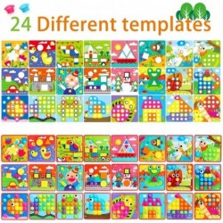 Button Art Toys Crafts for Toddler Activities Game Peg Board Preschool Toys Mosaic Pegboard for Kids Age 2 3 4 5 6 Girls Boys...