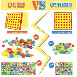 Button Art Toys Crafts for Toddler Activities Game Peg Board Preschool Toys Mosaic Pegboard for Kids Age 2 3 4 5 6 Girls Boys...