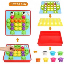 Button Art Toys Crafts for Toddler Activities Game Peg Board Preschool Toys Mosaic Pegboard for Kids Age 2 3 4 5 6 Girls Boys...