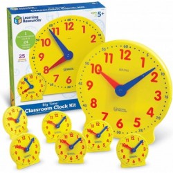 Classroom Clock Kit -25 Pieces Ages 5+ Clock for Kids Learning to Tell Time Clocks for Teaching Time Teacher and Classroom Su...