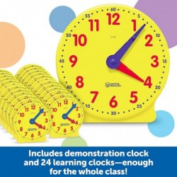 Classroom Clock Kit -25 Pieces Ages 5+ Clock for Kids Learning to Tell Time Clocks for Teaching Time Teacher and Classroom Su...