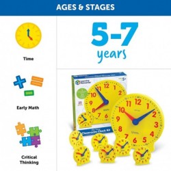 Classroom Clock Kit -25 Pieces Ages 5+ Clock for Kids Learning to Tell Time Clocks for Teaching Time Teacher and Classroom Su...