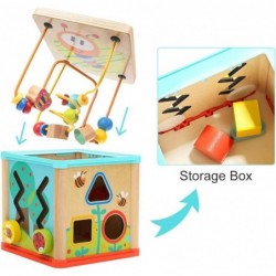 Toys for 1 Year Old Boy and Girl Birthday Gifts Activity Cube Wooden Educational Toys for One Year Old Bead Maze Shape Sorter...