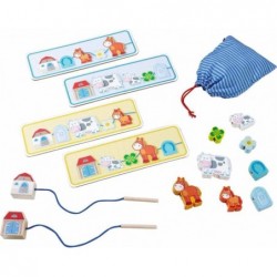 On The Farm Threading Game with 10 Chunky Wooden Lacing Figures & 4 Templates (Made in Germany) $59.70 Early Development & Ac...