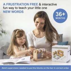 Real Wood Spin and Read Montessori Phonetic Reading Blocks Combines Spelling Blocks with Phonics flashcards for a Frustration...