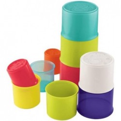 Stacking Cups Sensory Problem-Solving and Hand-Eye Coordination Baby Toy 10 Colorful Cups with Numbers Amazon Exclusive by Ju...