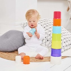 Stacking Cups Sensory Problem-Solving and Hand-Eye Coordination Baby Toy 10 Colorful Cups with Numbers Amazon Exclusive by Ju...