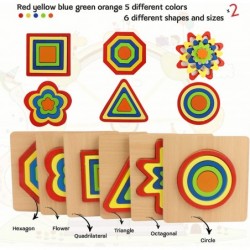 Toddlers Puzzles 6 Pack Montessori Shape Sorting Toddlers Puzzles Toys Preschool Learning Early Educational Toys for Kids Gir...