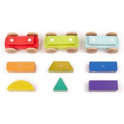 9 Piece Magnetic Shape Train Building Block Set Rainbow $75.18 Early Development & Activity Toys