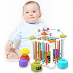 Shape Sorting Toy 7-in-1 Baby Shape Sorting Toys with Elastic Band Color Recognition Sensory Toy for Toddlers 1-5 Early Learn...