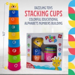 Stacking Cups Nesting and Stacking Cups Gift Colorful Educational Alphabets Numbers Building Joy Cups Toddler Fun Play Toys $...