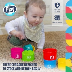 Stacking Cups Nesting and Stacking Cups Gift Colorful Educational Alphabets Numbers Building Joy Cups Toddler Fun Play Toys $...