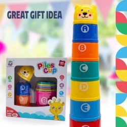 Stacking Cups Nesting and Stacking Cups Gift Colorful Educational Alphabets Numbers Building Joy Cups Toddler Fun Play Toys $...