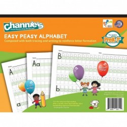 Channie’s All-In-One Visual Handwriting & Math Workbook Set for Pre-Kindergarten - 1st Grade Elementary School Students (5 Pa...