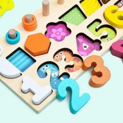 Wooden Number Puzzles for Toddlers Montessori Toys Color Shape Sorter Counting Game Preschool Learning Activities Educational...