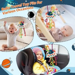 Baby Montessori Toys for 18+ Months Pull String Sensory Toy with Bell --- 6 Colorful Strings Food Grade Silicone Travel Toys ...