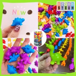 Counting Dinosaurs Matching Game with Sorting Cups Color Classification and Sensory Training Educational Learning Toys Set Gi...