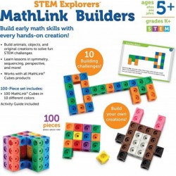 STEM Explorers MathLink Builders - 100 Pieces Ages 5+ Kindergarten STEM Activities Math Activity Set and Games for Kids Mathl...