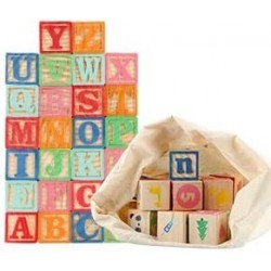 Wooden ABC Building Blocks for Toddlers 1-3 |26 PCS Wood Baby Alphabet Number Blocks for Stacking Learning Preschool Educatio...