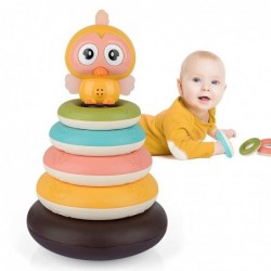 Stacking & Nesting Rings Toy Circle Stacker with Cute Bird Baby Building Stacker Teething Toy Educational Learning Stacking R...