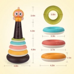 Stacking & Nesting Rings Toy Circle Stacker with Cute Bird Baby Building Stacker Teething Toy Educational Learning Stacking R...