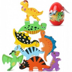 Easter Dinosaur Eggs Wooden Dinosaur Stacking Game 3 Years Old Montessori Toys $18.95 Early Development & Activity Toys