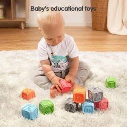 Baby Blocks Soft Baby Building Blocks for Toddlers Chewing Toys Educational Baby Bath Toys Play with Numbers Shapes Animals L...