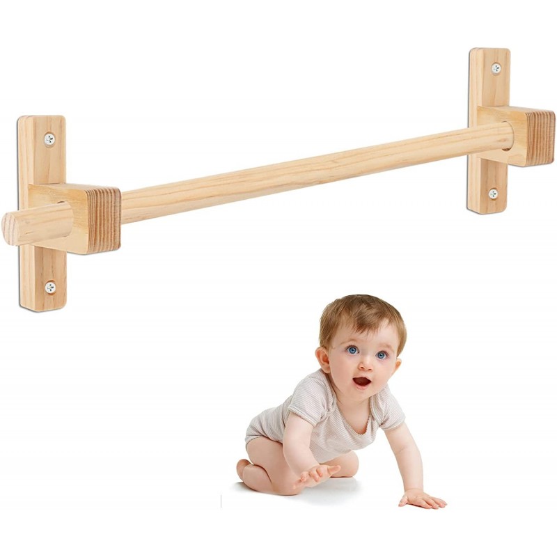 Montessori Pull Up Bar for Infants 16 Inch Adjustable Wooden Baby Pull Up Bar is Suitable for Babies 6-18 Months $41.52 Early...