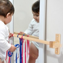 Montessori Pull Up Bar for Infants 16 Inch Adjustable Wooden Baby Pull Up Bar is Suitable for Babies 6-18 Months $41.52 Early...