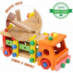 Wooden Vehicle Construction Tool Set Montessori Learning Activities for Preschoolers. Wooden Truck Building Set for 3+ Year O...