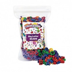 LETBD Big Letter Beads Plastic 300 Pieces Language Arts & Crafts for Kids Stringing Teachers Motor Skills Multi Color $68.53 ...