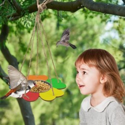 4Pack Wooden Bird Feeders Craft Kits for Kids Art and Crafts Bird Feeder Paint Kits with Paints Brushes and Diamond Sticker H...