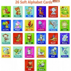 Soft Alphabet Cards for Baby Infant Toddler Kids 26pcs ABC Alphabet Cards 26 Letters Flash Cards with Storage Bag Washable No...