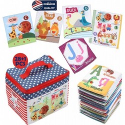 Baby Flash Cards Baby Toy 28PCS Flash Cards for Toddlers 1-2 2-4 Years Learning Toys Soft Alphabet ABC Zoo Jungle Farm Cloth ...