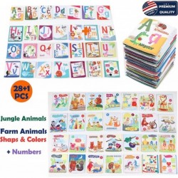 Baby Flash Cards Baby Toy 28PCS Flash Cards for Toddlers 1-2 2-4 Years Learning Toys Soft Alphabet ABC Zoo Jungle Farm Cloth ...