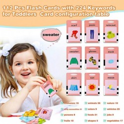 Preschool Educational Toys Talking Flash Cards Learning Toys English Sight Words FlashCards with 112 pcs Double-Sided Cards f...