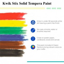 Kwik Stix Solid Paint Pens Tempera Paint Pens Super Quick Drying TPG-601 6 Count $14.87 Kids' Drawing & Writing Boards