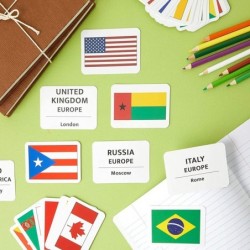 205 Countries of The World Flash Cards for Kids Flags Capitals (2.5 x 3.5 in) $35.27 Educational Flash Cards