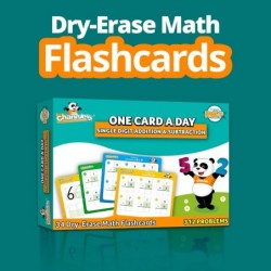 Channie’s One Card a Day Single Digit Addition & Subtraction 34 Dry Erase Math Flashcards 5.5W x 4.25 L x 0.75H for Pre-K - 1...