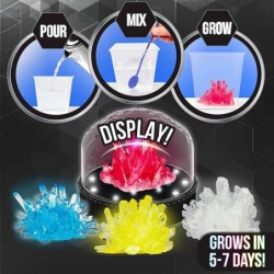 Science Kit For Kids Crystal Growing Kit + Light Up Display Dome for Kids by Creative Kids Make Your Own Grow 4 Large Crystal...