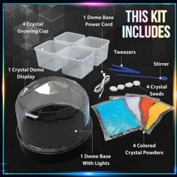 Science Kit For Kids Crystal Growing Kit + Light Up Display Dome for Kids by Creative Kids Make Your Own Grow 4 Large Crystal...