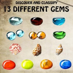 Christmas Gems Dig Kit Gemstone Excavation Kit Mining Toy Excavate 17 Gems and Shells Educational Digging Toy Science Kit wit...