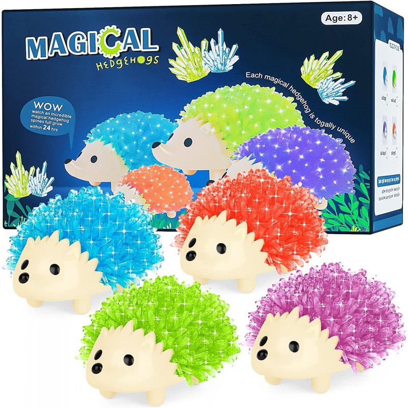 Crystal Growing Kit for Kids - 4 Colors Hedgehog to Grow Science Experiments for Kids Crystal Science Kits for Teens STEM Gif...