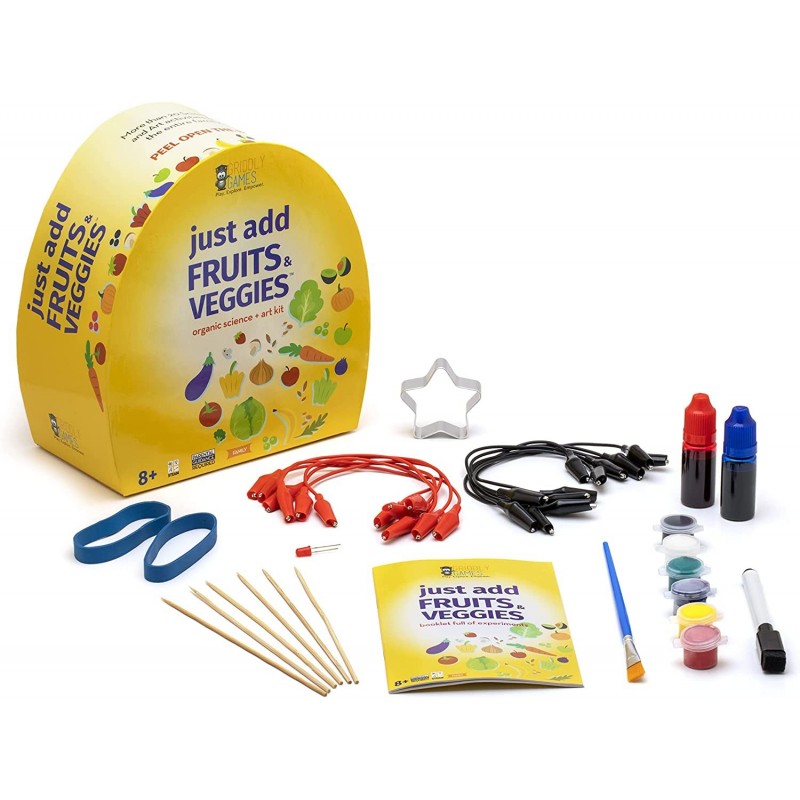 Griddly Games Just Add Fruits & Veggies STEAM Science Art Kit with Multiple Science and Art Activities Ages 8+ $41.39 Educati...