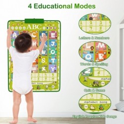 ABC Learning for Toddlers 100 Words and ABC Letter Poster Learning Toys for 3 - 6 Year Old Electronic Interactive Wall Chart ...