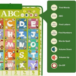 ABC Learning for Toddlers 100 Words and ABC Letter Poster Learning Toys for 3 - 6 Year Old Electronic Interactive Wall Chart ...